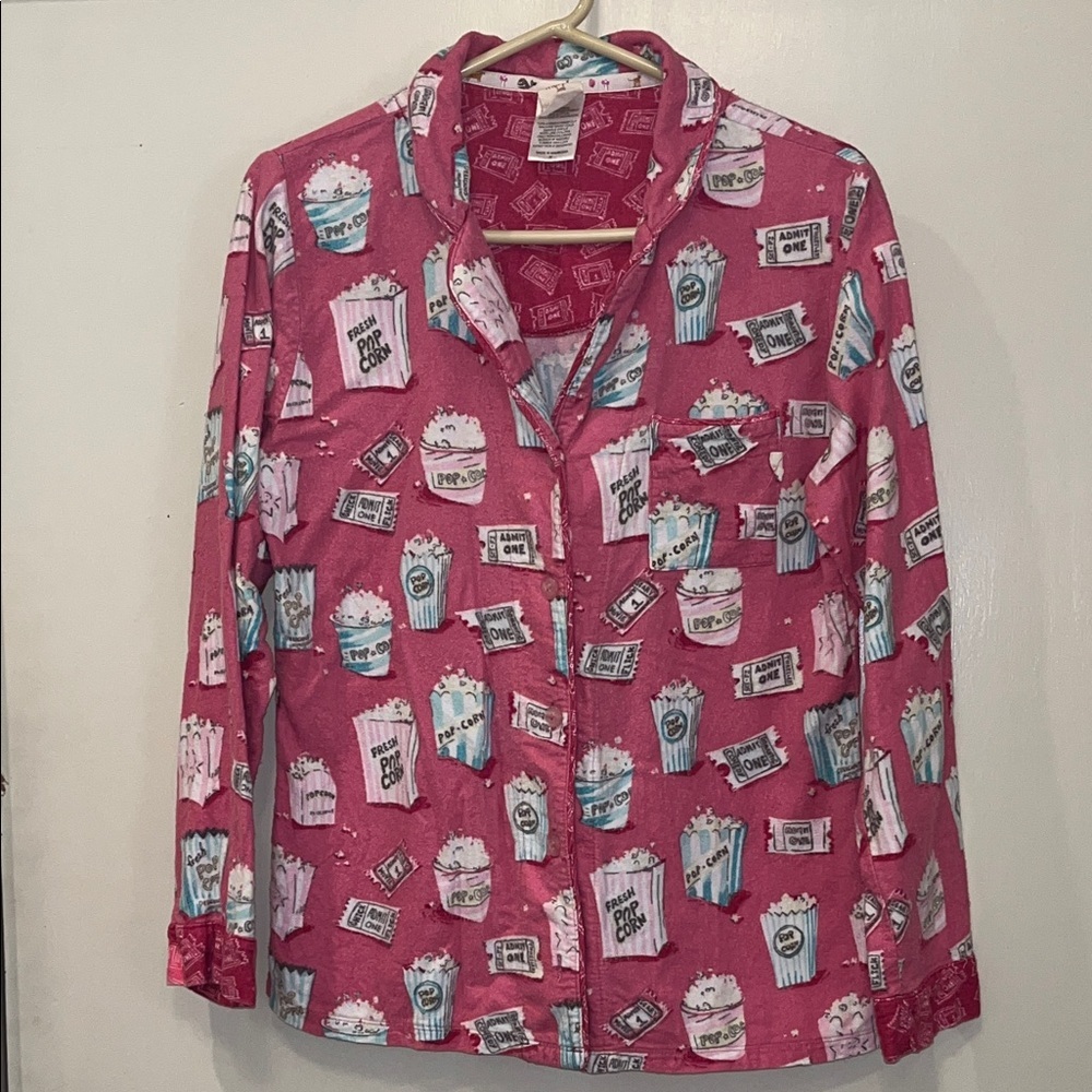 munki munki Pink Popcorn Pajama Top size medium